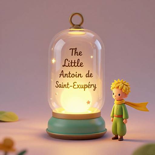 Photograph of a glowing, clear-lidded lamp with 