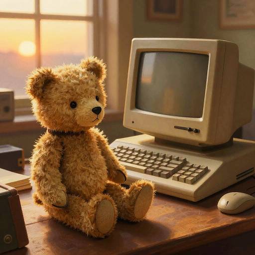 Vintage Teddy Bear in Retro Room