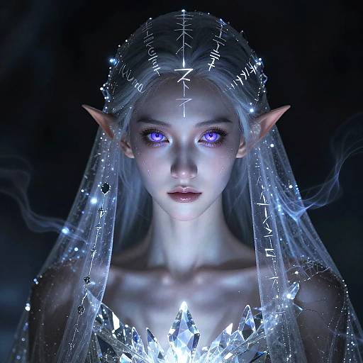 Slender Spectral Illusionist with Glowing Runes