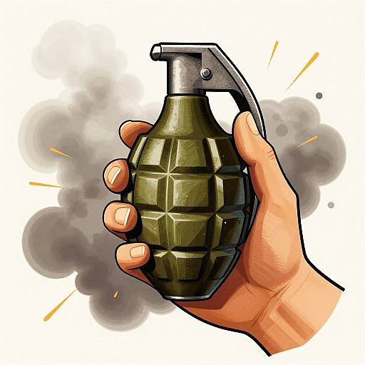 Vintage War Poster with Grenade