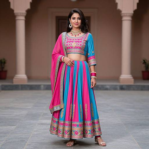 Elegant Ladies Bhangra Dress Pose