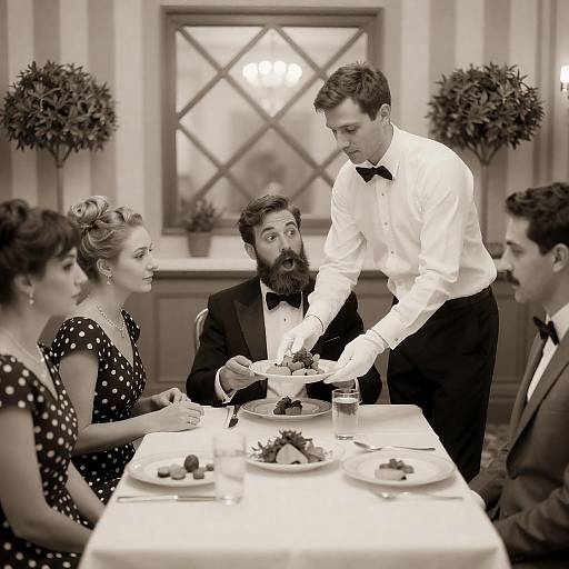 Formal Dining in Vintage Sepia Tones