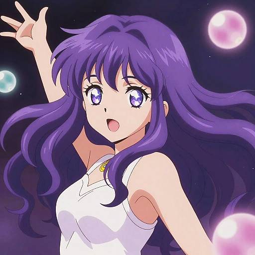 Anime Girl with Magical Orbs