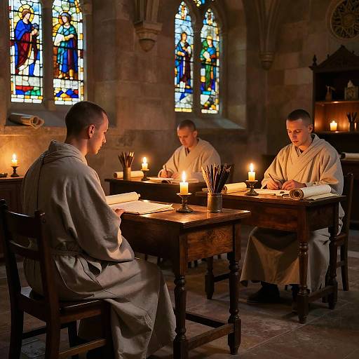 1090s Monastic Life Interior Scene