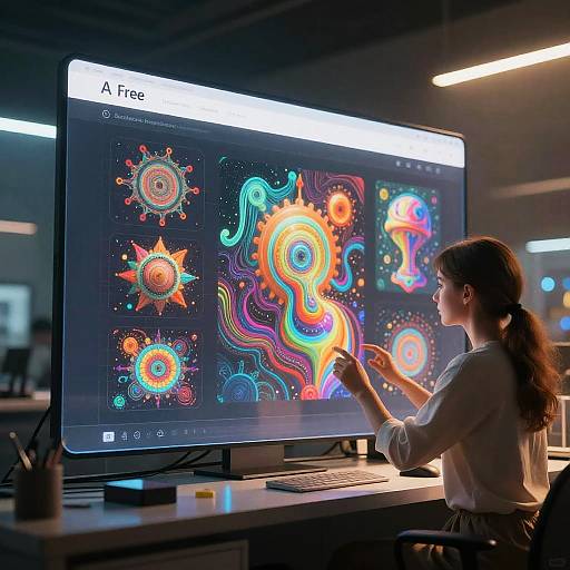 Futuristic AI Art Generator Interface