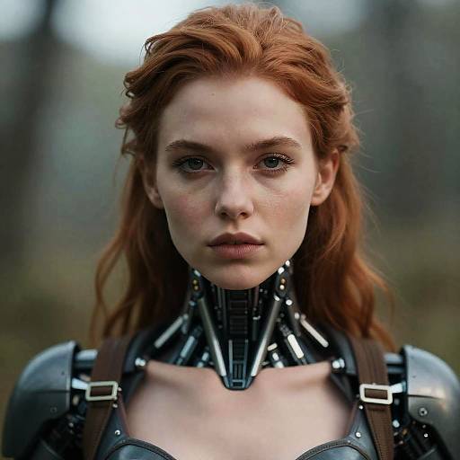 Alluring Cyborg Woman in Photorealism