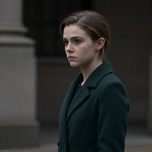 Moody Cinematic Portrait in Dark Coat