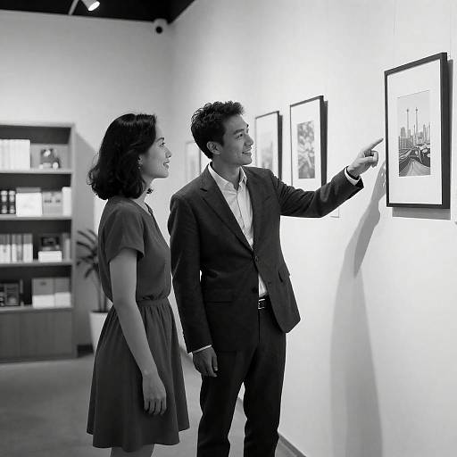 Charming Gallery Interaction in Monochrome