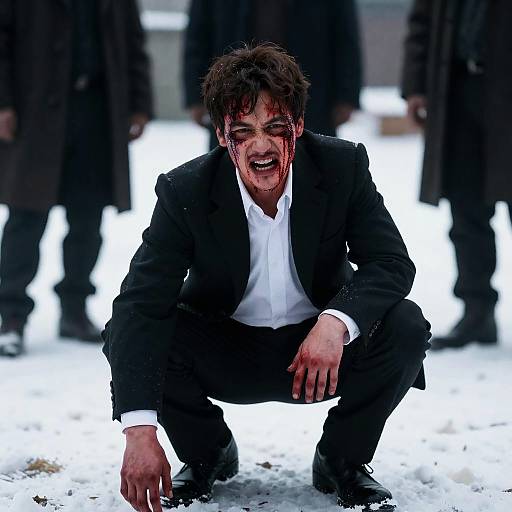 Crouching Horror: A Dark Movie Still