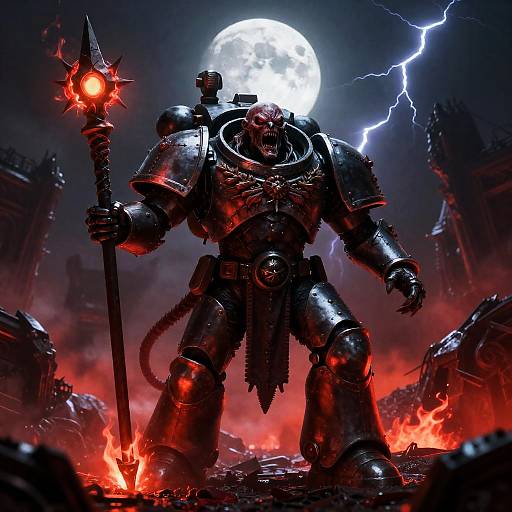 Flesh-Tanked Chaos Marine in Drowned Manufactorum