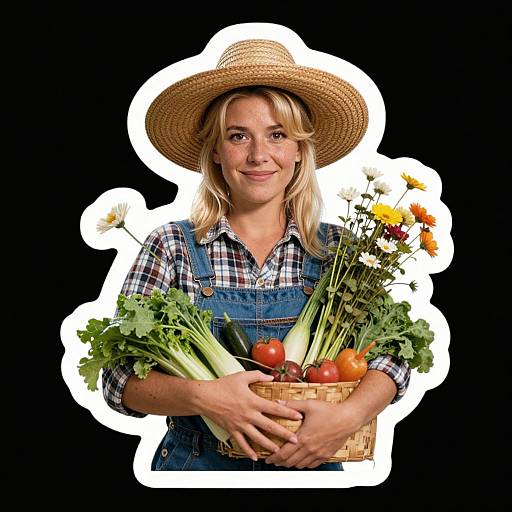 Retro Film Sticker Blonde Farmer