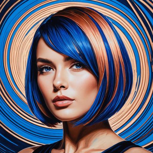 Vibrant Electric Blue and Rose Gold Portrait Vibrant Electric Blue and Rose Gold Portrait