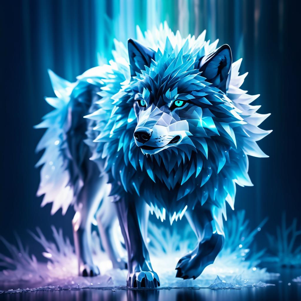 Cinematic Crystallized Wolf with Aura