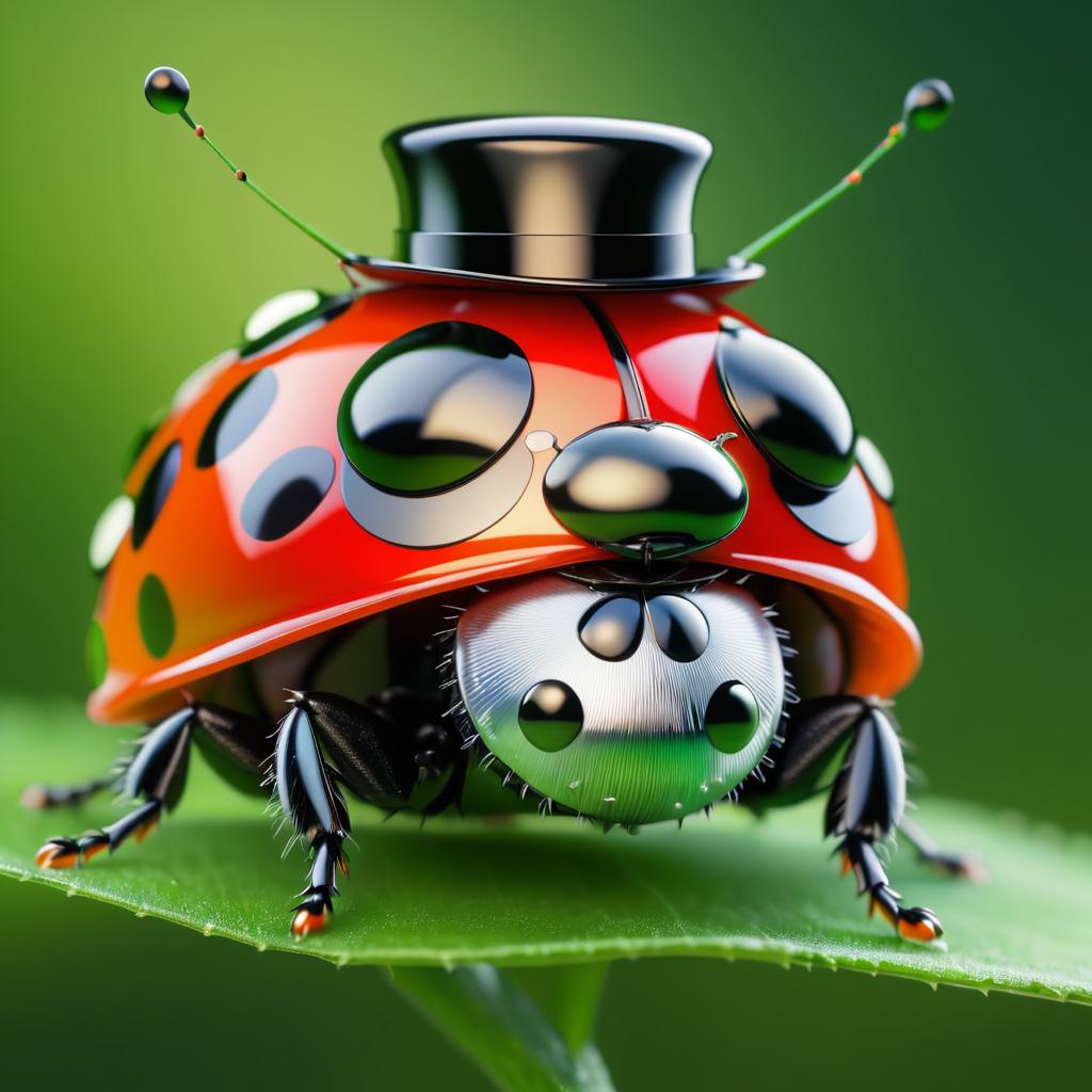 Elegant Ladybug in Top Hat Photography