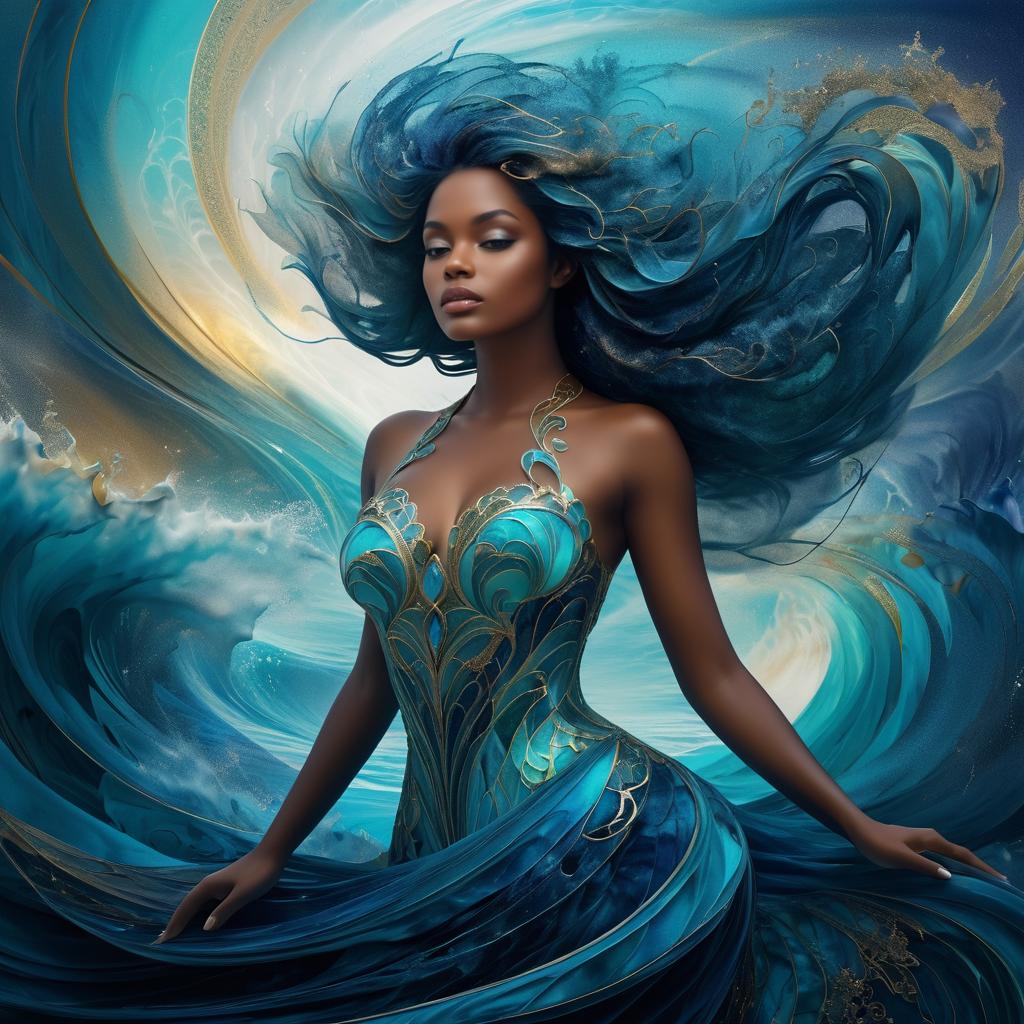 Ethereal Mermaid in a Swirling Sandstorm