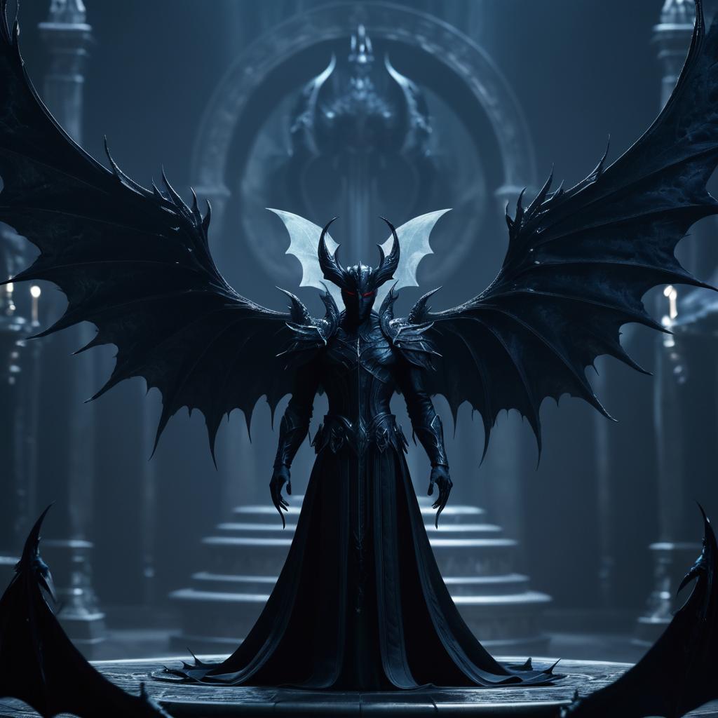 Cinematic Demon with Six Wings Art