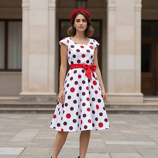 Woman in Red Polka Dot Dress