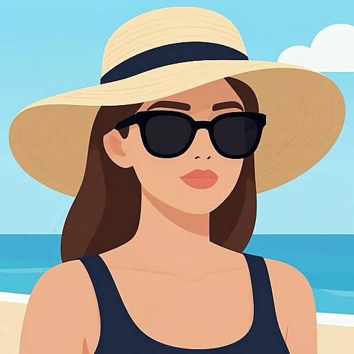 Stylish Summer Woman with Straw Hat