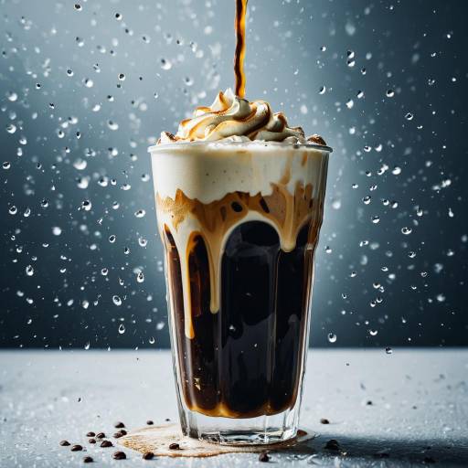 Elegant Splash of Iced Coffee and Cream