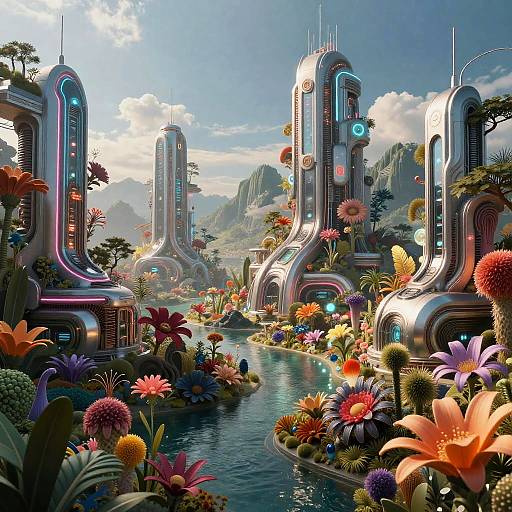 Surreal Futuristic Neon Landscapes