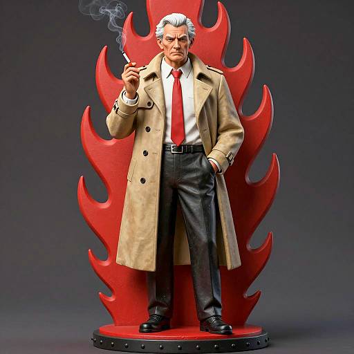 Dramatic Statue of Stern Man