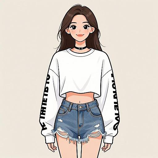 Smiling Woman in Casual Streetwear