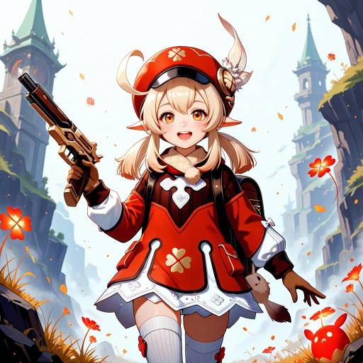 Klee from Genshin Impact with Weapon