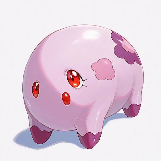 Illustration of Munna, pokemon in the style of Koyomania