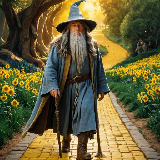 Wizard Walking on Yellow Brick Road