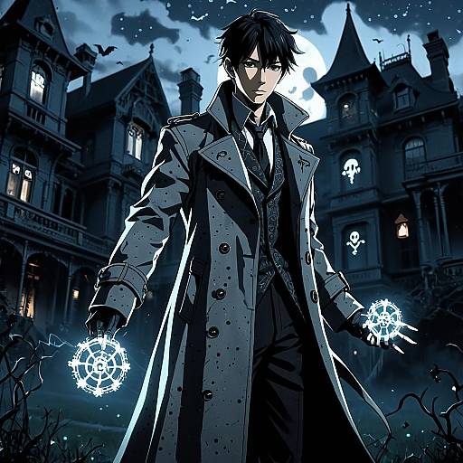 Mystical Ghost Hunter in Victorian Mansion