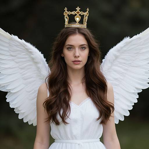 Woman with Angel Wings and Crown