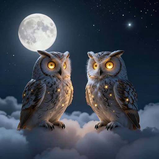 Ethereal Owls Guiding Moonlit Dreams