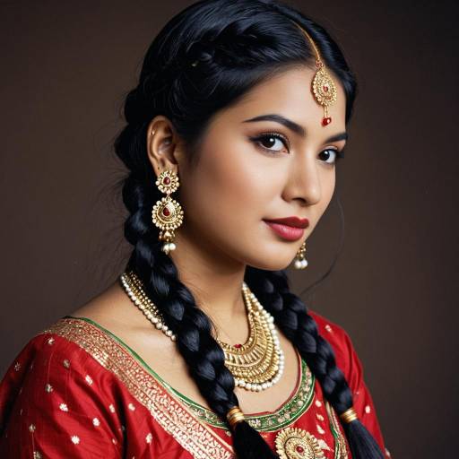Young Woman in Traditional Bihar Dress