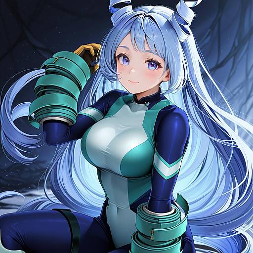 Illustration of Hadou nejire, boku no hero academia in the style of Yunamaro