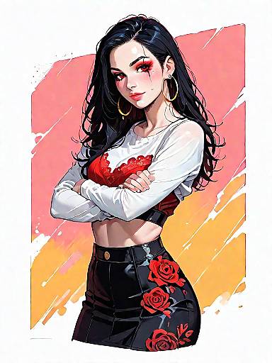 Bold Red Lace Two-Piece Full-Body