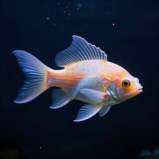 Luminous Computer-Generated Fish in Ethereal Underwater