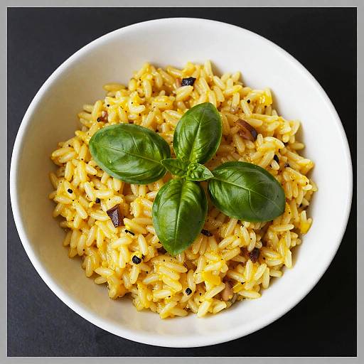 Creamy Yellow Risotto with Basil