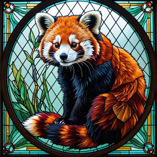 Stained Glass Red Panda