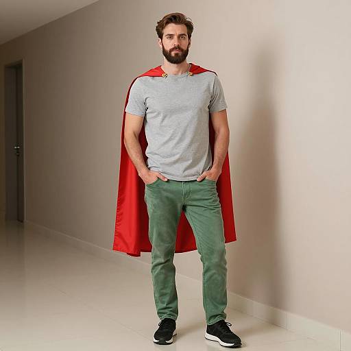 Handsome Man in Superhero Costume