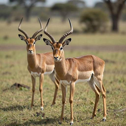 Impalas in a Sunlit Savanna