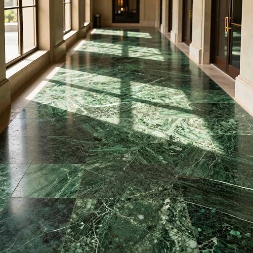 Grand Hallway with Verde Indio Marble