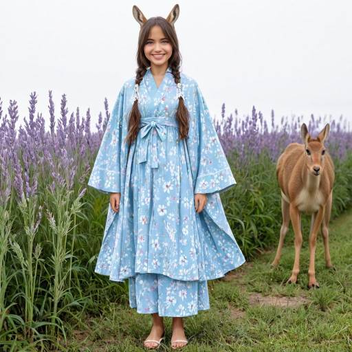 Agile Kangaroo Girl with Floral Elegance
