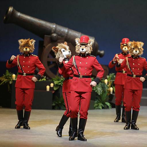 Dynamic Dance in Military Uniforms