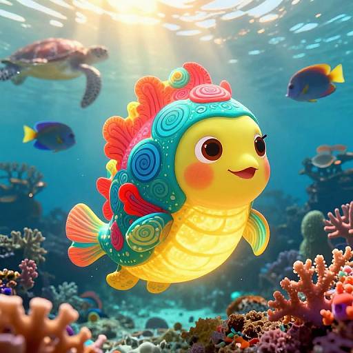 Radiant Coral Reef Spirit Above Caribbean