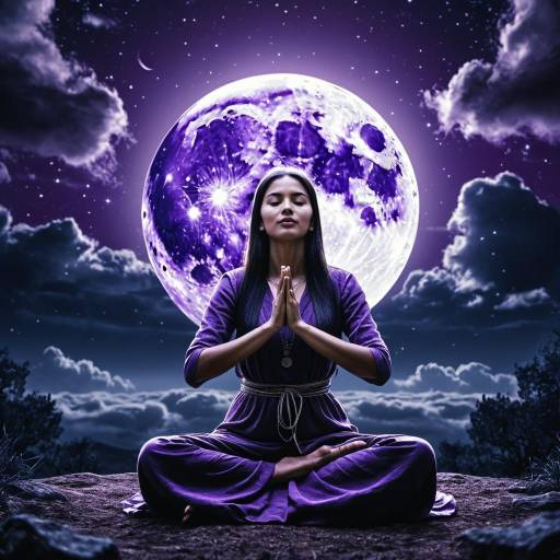 Meditating Woman in Mystical Moonlight