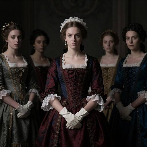 Moody 18th-Century Courtly Group Portrait