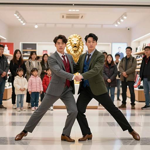 Dynamic Dance Scene in a Store