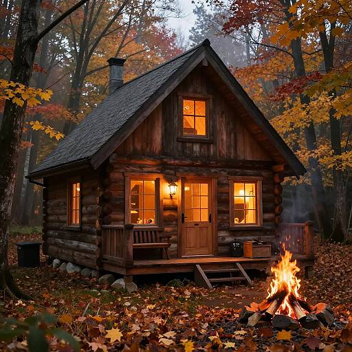 Cozy Rustic Autumn Cabin Retreat