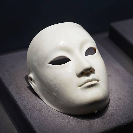 White Porcelain Mask on Velvet