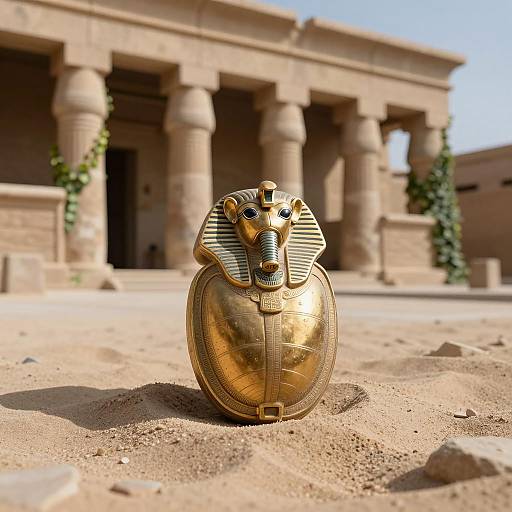 Hyperrealistic Egyptian Scarab Amulet Display